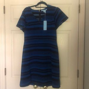 NWT Draper James stripe navy blue dress. Large